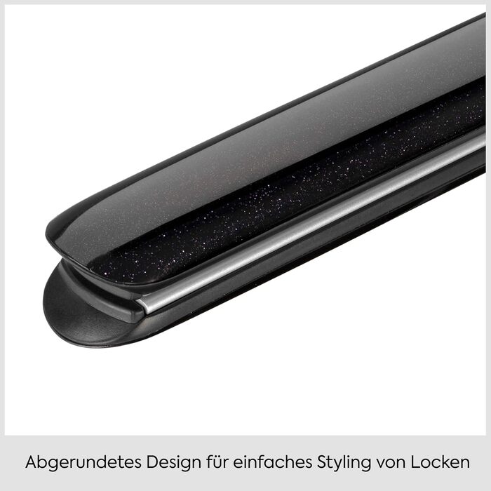 Випрямляч для волосся BaByliss Midnight Shine ST590E з титано-керамічними пластинами, 13 рівнів температури (170–235°C), подовжені пластини, ефект анти-фриз, чорний