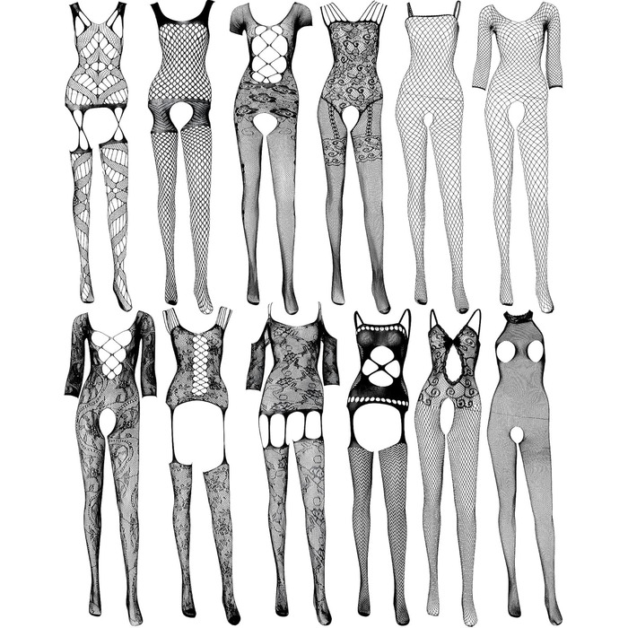 Сексуальний боді-бабідол з мереживом SATINIOR для жінок, чорний, розмір M