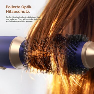 Мультистайлер для волосся 6 в 1 UKLISS Air Styler Set з дифузором, LCD-дисплеєм та насадами для завивки, сушіння та вирівнювання, 1000 Вт, Gold Blue