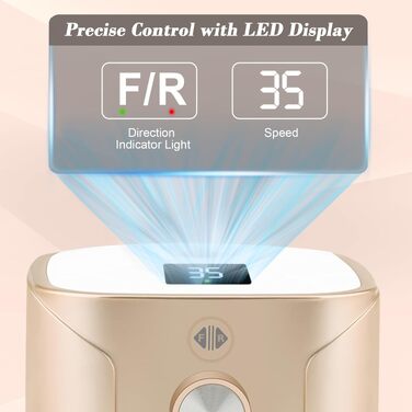 Електричний апарат для манікюру та педикюру Kredioo 11 в 1, 35000 об/хв, з LED-дисплеєм для гель-нігтів, колір шампань