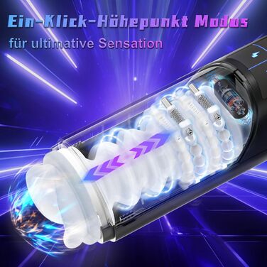 Електричний мастурбатор Leishen для чоловіків з масажними кульками - 10 режимів зсуву та 7 вібрацій