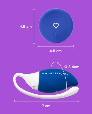 Віброяйце з дистанційним керуванням MySecretCase – вібратор для чоловіків, жінок та пар, стимулятор G-точки, для дорослих, блакитний