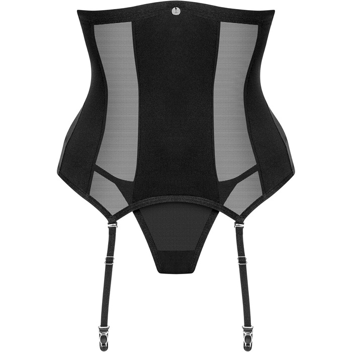 Сексуальний жіночий комплект білизни Selente Love & Fun: корсет, танга та шовкова маска для очей, чорний, EU, M-L