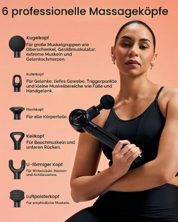 Перкусійний масажер Napre Massage Gun з подовжувачем та 3 кутами нахилу для спини, шиї та плечей, чорний