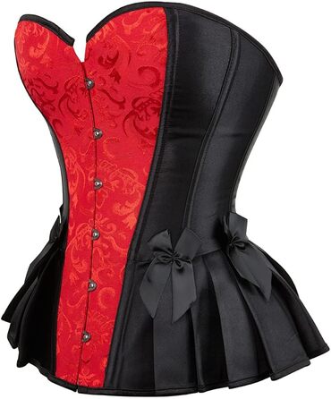 Корсетна гребійка Grebrafan для жінок, готичний стиль, для вечірок, червона (50-52)