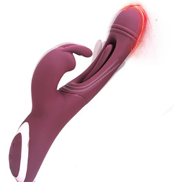 Вібратор JFRong 3-в-1: кролик, дildo, стимулятор G-точки. 10 режимів, водонепроникний, тихий, потужний. Для жінок та пар. Колір: коричневий