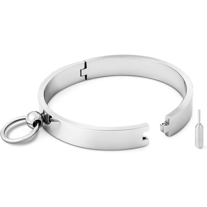 Металевий намисто-нашийник, кандал для БДСМ, іграшки для дорослих, чоловіків, жінок, пар (з кільцем O, розмір HB01, внутрішній діаметр 150 мм)