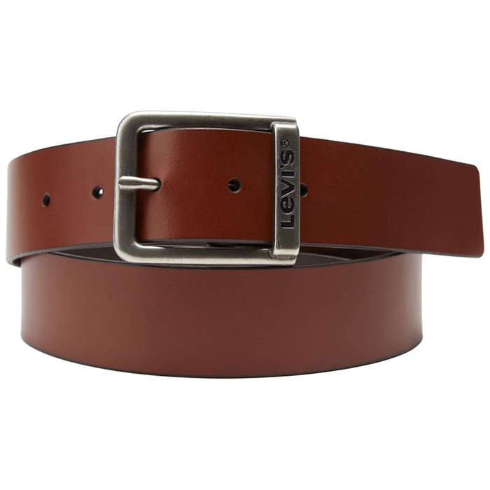 Шкіряний чоловічий ремінь Levi's з логотипом та пряжкою Harness Buckle, коричневий, розмір 95
