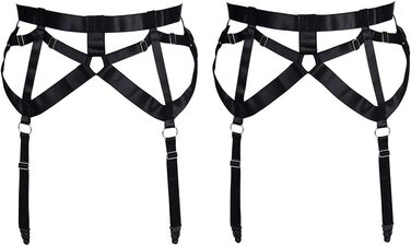 Жіночий корсет-накидка з пряжками, 4 кліпси, на шкарпетки, стилі Harajuku, універсальний розмір, чорний