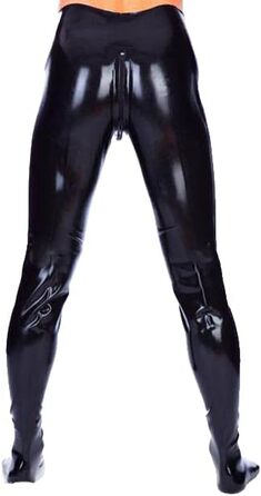 Штани з латексу для чоловіків JVHGE: сексуальні панчохи, розріз для промежини, блискавка, легінси, гумові чоботи, чорний, червоний M