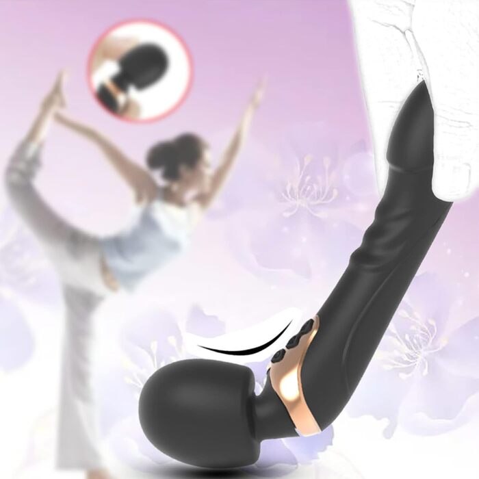 Вібратор PQKuss з функцією удару, силіконовий, подвійний наконечник для жінок та пар. 10 режимів вібрації, G-точка, кліторальний, з подвійним мотором. Червоний колір.