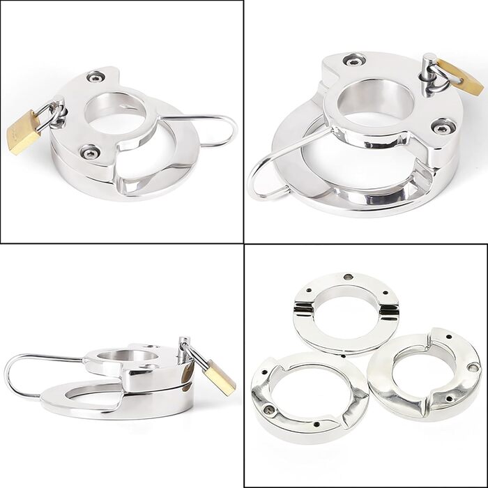 Сталевий кільцевий екстенсор для яєчок з замком та ключем. Кільце для яєчок, сталь, 50 мм. Іграшки для чоловіків, SM, Bondage