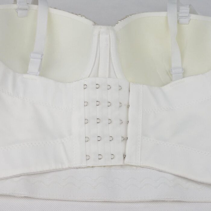 Ефектний корсет-топ Ellacci з перлами для вечірок та клубів, білий