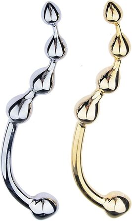 Анальний плаг з подвійним наконечником з нержавіючої сталі для масажу простати та стимуляції G-точки. Підходить для чоловіків та жінок.