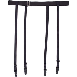 Чорний ремінь на стегна Aneliya Simplicity з металевими затискачами для панчіх, сексуальний стиль