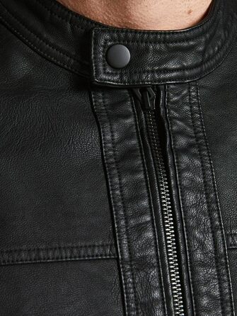 Чоловіча куртка Jack & Jones зі штучної шкіри, чорна, розмір S