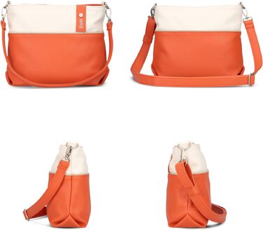Жіноча сумка-кросбоді JANA J8 Bicolor Canvas-стиль, 3 літри, штучна шкіра, з двома знімними ременями (Папайя)