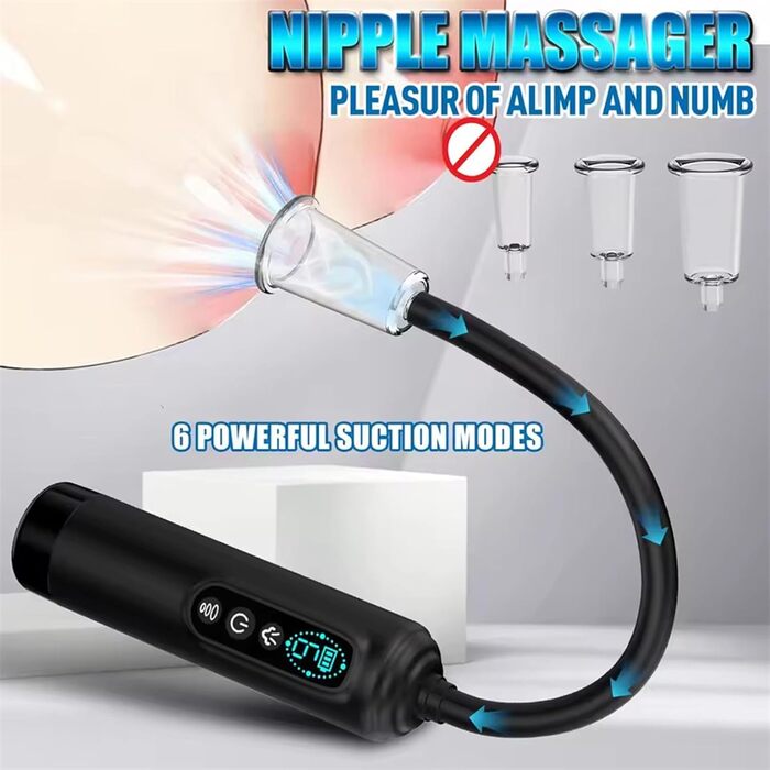 Електричний масажер клітора з вакуумною помпою для жінок та пар