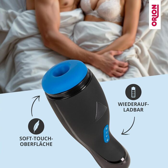 Масажер для чоловіків Orion - інтенсивний стимулятор з функцією нагріву, вібрації та пульсації, чорний, перезаряджається