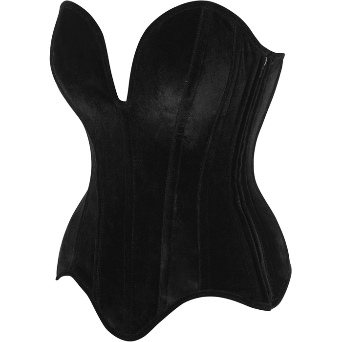 Корсет Daisy Corsets з м'якими ребрами, чорний велюр, лінія декольте, Overbust, 5X