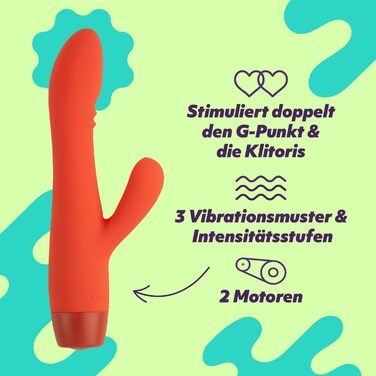 Вібратор AMORELIE Joy – Rabbit для жінок | Водостійкий, перезаряджається, силікон та ABS