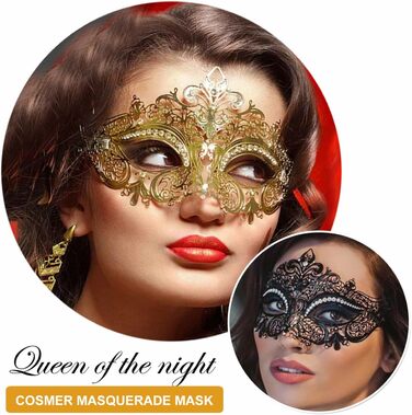 Маскарадні маски для жінок та чоловіків, пара, венеціанська маска, римсько-грецька маска для Хелловіну, костюм, вечірка, бал (набір Золота Сова)