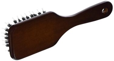 Масажна щітка для волосся HERCULES SÄGEMANN Paddle Brush, дерев'яна, з натуральною щетиною кабана та нейлоновими штифтами, коричнева