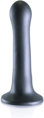 Вагінальний дildo з присоском, ультрам'який, вигнутий, для стимуляції G-точки, 17 см, Gun Metal