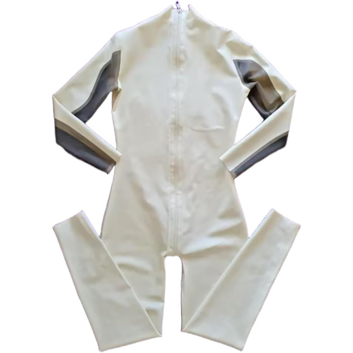 Комбінезон з латексу DILUEORJMFGK 6XL, білий, 0,45 мм - боді, костюм