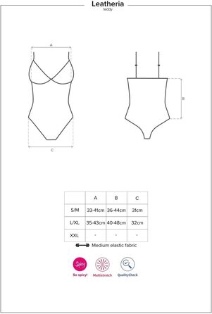 Тілесна обтисла тедді з прозорою сіткою Obsessive XL чорного кольору