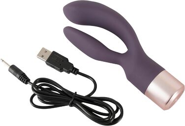 You2Toys Elegant Vibrator Double Vibe - вібратор Double Vibe Elegant від You2Toys, двофазний вібратор для жінок та пар, 10 режимів вібрації, фіолетовий/рожеве золото