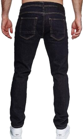 Чоловічі джинси MERISH Slim Fit з ефектом стрейч, дизайнерські денімові штани, чорні (модель 9148-2100, 42W / 34L)