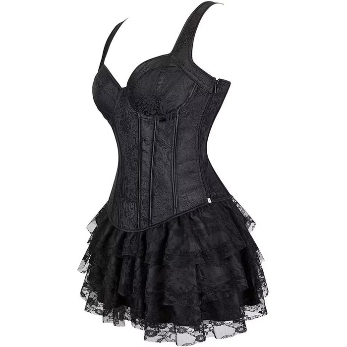 Сукня-корсет з відкритими плечима, чорна, для вечірок та фотосесій, XXL