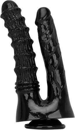 Двохсторонній секс-іграшка з ПВХ з сильним присоском для вагінального та анального використання - подвійний дилда для жінок та пар, фентезі