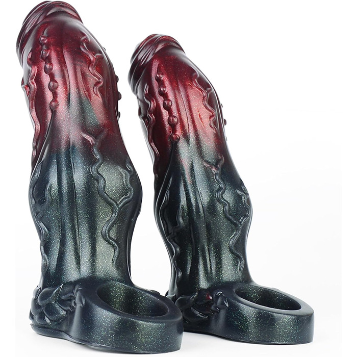 Силіконовий пеніс-чохол Soarvlorfy для собак, реалістичний, фіолетовий, L