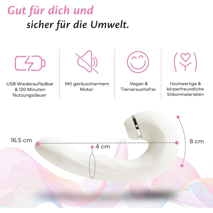 Вібратор для жінок Fae Vibration 3в1 - стимулятор G-точки та клітора з функцією масажу, вакуумної стимуляції та вібрації. Перезаряджуваний силіконовий секс-іграшка, Thrive, Whisper White