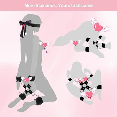 Набір для БДСМ Bett Fesseln: Фетіш-іграшки для пар з наручниками, кайданами, пов'язкою на очі та клямками. Стабільний набір для сексуальних ігор