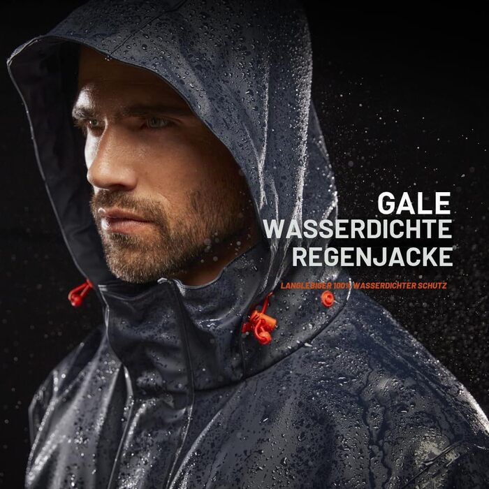 Чоловіча водонепроникна куртка Gale Rain Jacket, чорна, розмір XL