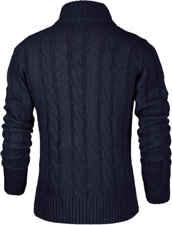 Чоловічий в'язаний кардиган NITAGUT на застібці, теплий зимовий Strickpullover, темно-синій (Navy Blue), приталений крій