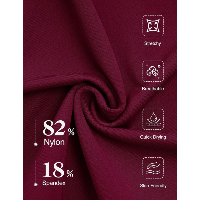 Світшот для жінок Badeanzug: фігуроформуючий купальник з V-подібним вирізом, посилені бретельки, бокові шнурівки (пурпурно-червоний, L)