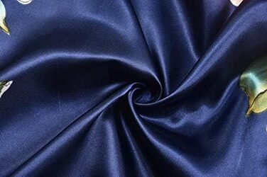 Халат жіночий Goodmansam, довгий, квітковий сатин, кімоно, для весілля, вечірній, нічний (XL-XXL, Джинсовий блакитний)