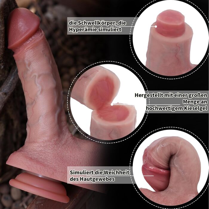 Реалістичний дилда, 20.7 см, з матеріалу, сумісного з тілом, для жінок, з присоском, Williams