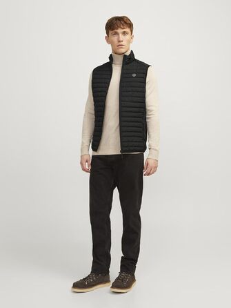 Чоловічий стібаний жилет Jack & Jones, чорний, розмір XL