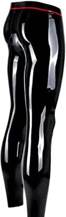 Чорні латексні легінси для чоловіків з відкритим кроком, ручної роботи, XL