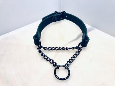 Шкіряне намисто з ланцюгом, готичне намисто з ланцюгом, намисто BDSM (довжина 42-48 см)