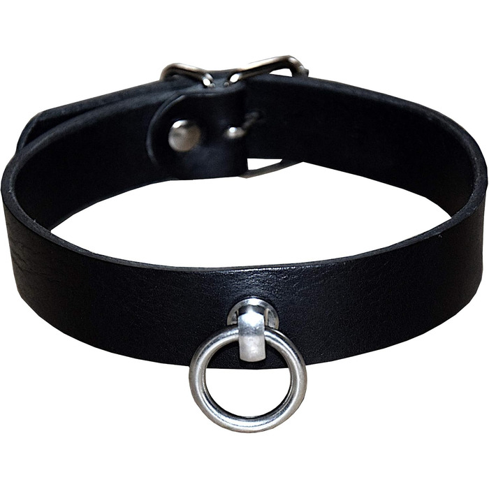 Преміум шкіряне намисто-замок для BDSM, чорне, ручної роботи, розмір L/XL, унісекс