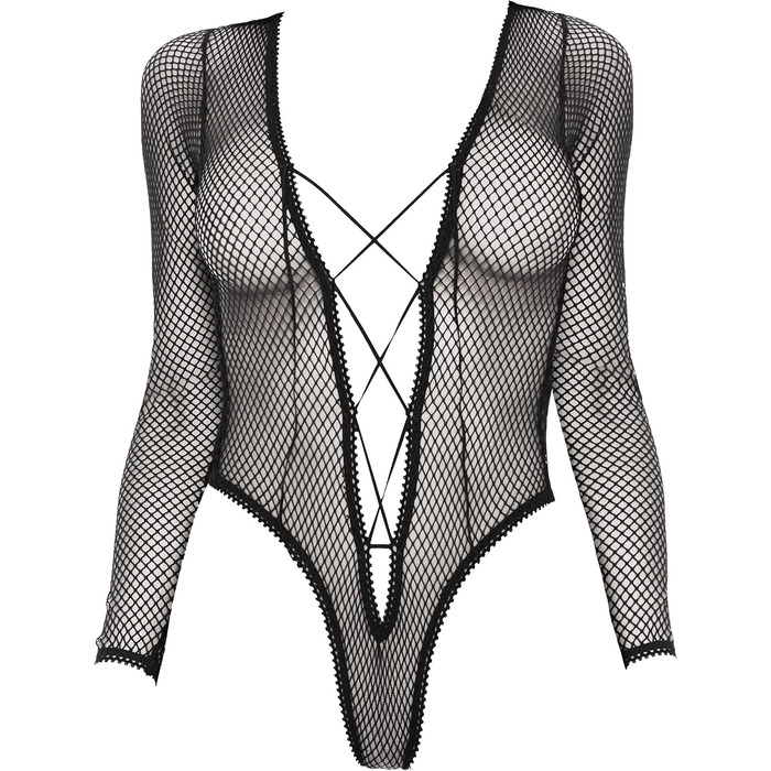 Чоловічий тедді з довгим рукавом Forplay Caught Being Naughty, чорний, XL. Еротичний костюм для жінок