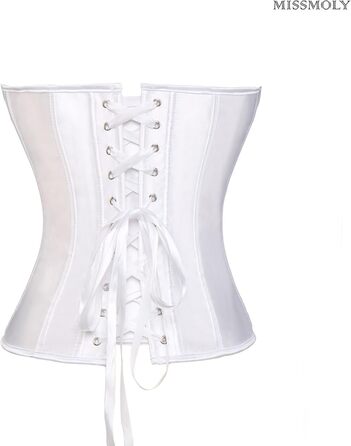 Корсет Miss Moly для жінок з атласу, Burlesque, модельний, Overbust, топ, білий