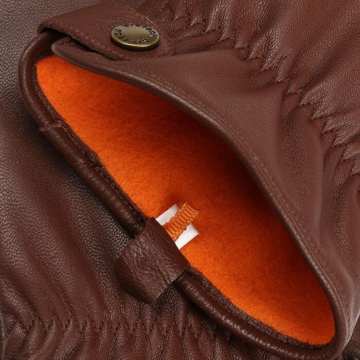 Шкіряні чоловічі рукавички Stetson Conductive для осені та зими, коричневі, розмір 9