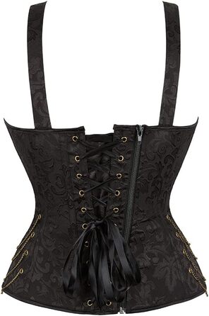 Топ-корсет Grebrafan для жінок: готичний дизайн, чорний колір, розмір 28-30